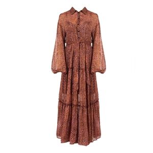 Pinko Animal Print Long Sleeve Dress